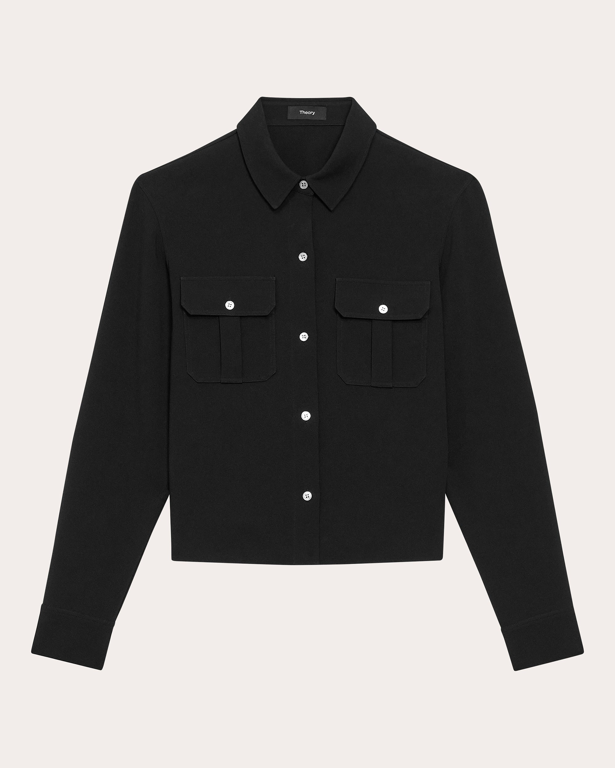 Cape-Effect Crepe Blouse