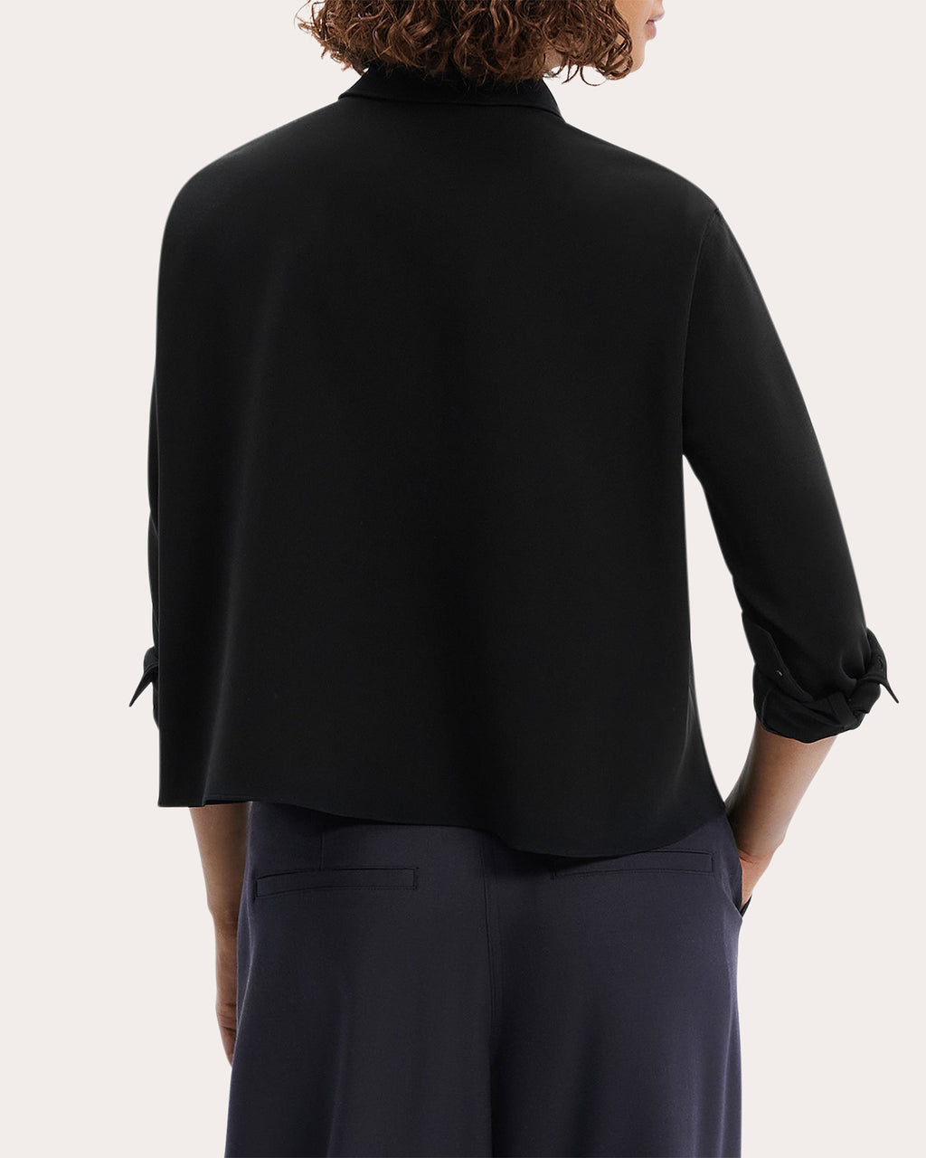 Cape-Effect Crepe Blouse
