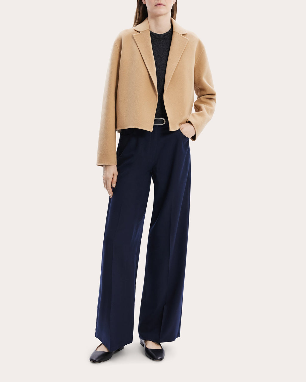 Cropped Double-Face Wool-Cashmere Blend Jacket
