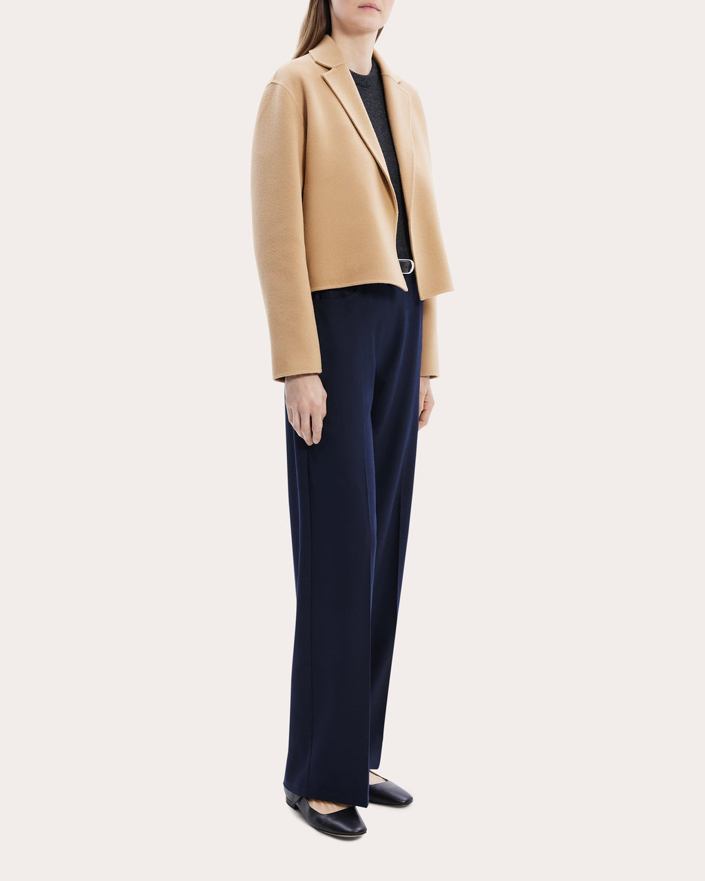 Cropped Double-Face Wool-Cashmere Blend Jacket