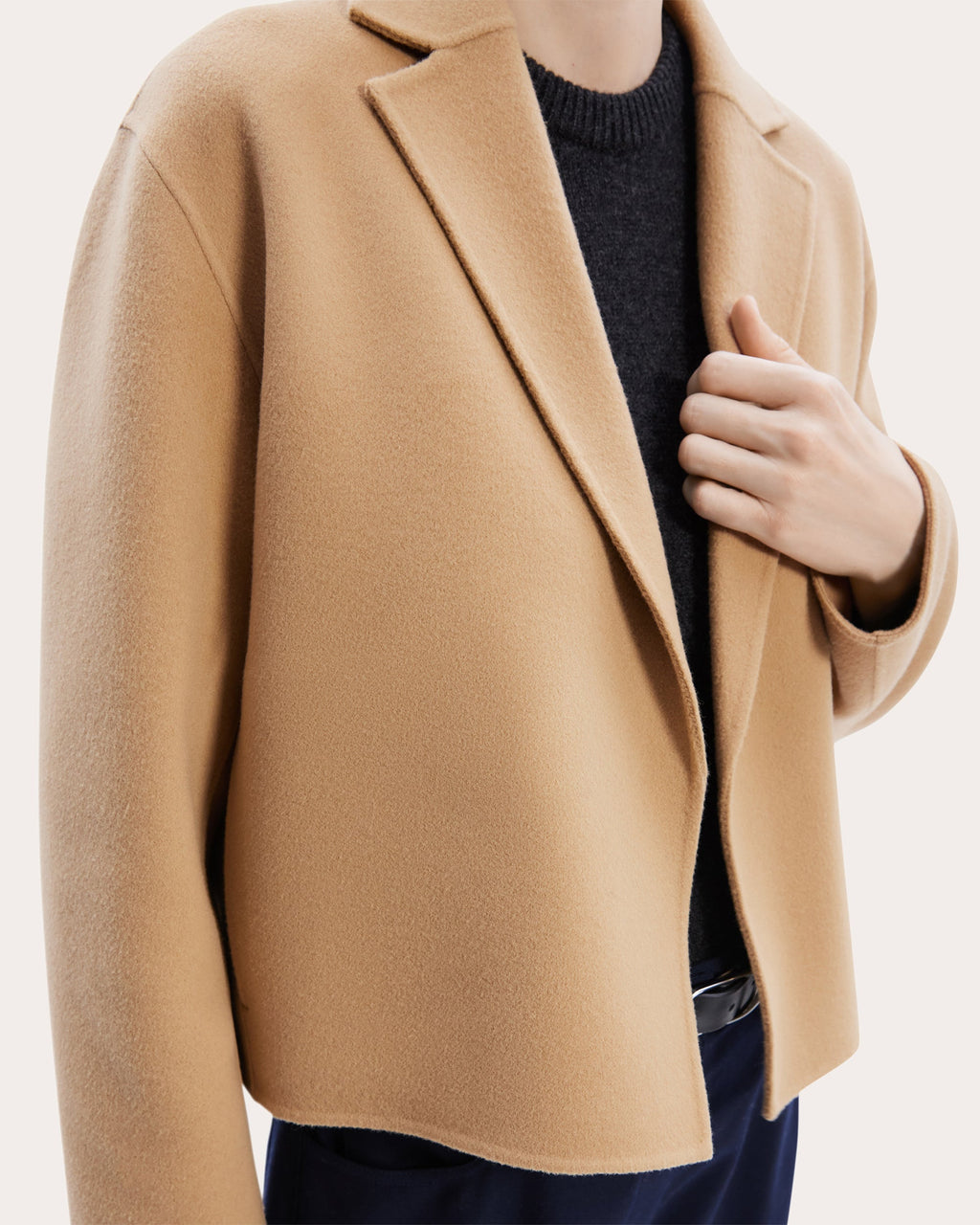 Cropped Double-Face Wool-Cashmere Blend Jacket