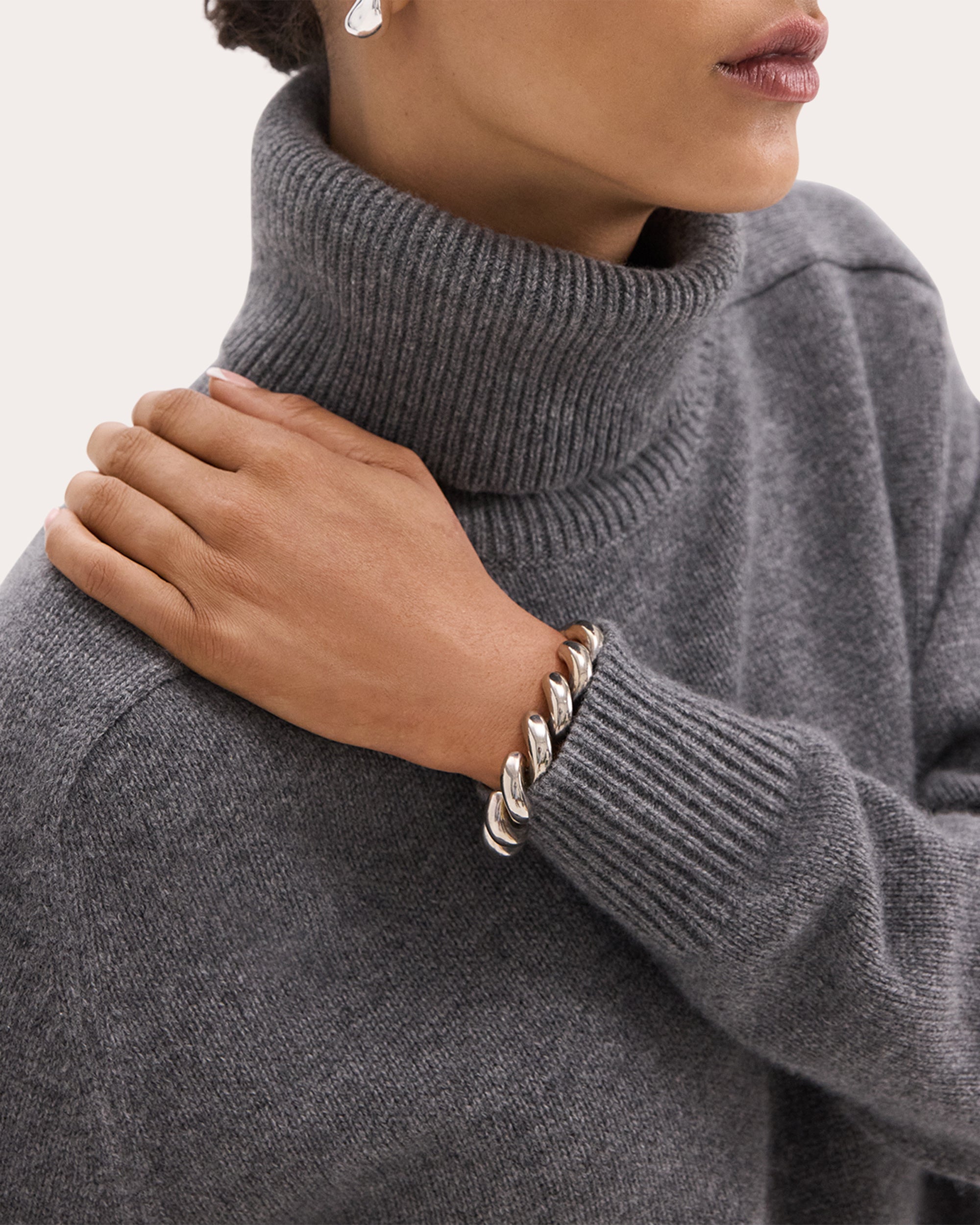Cashmere Turtleneck Tunic Sweater