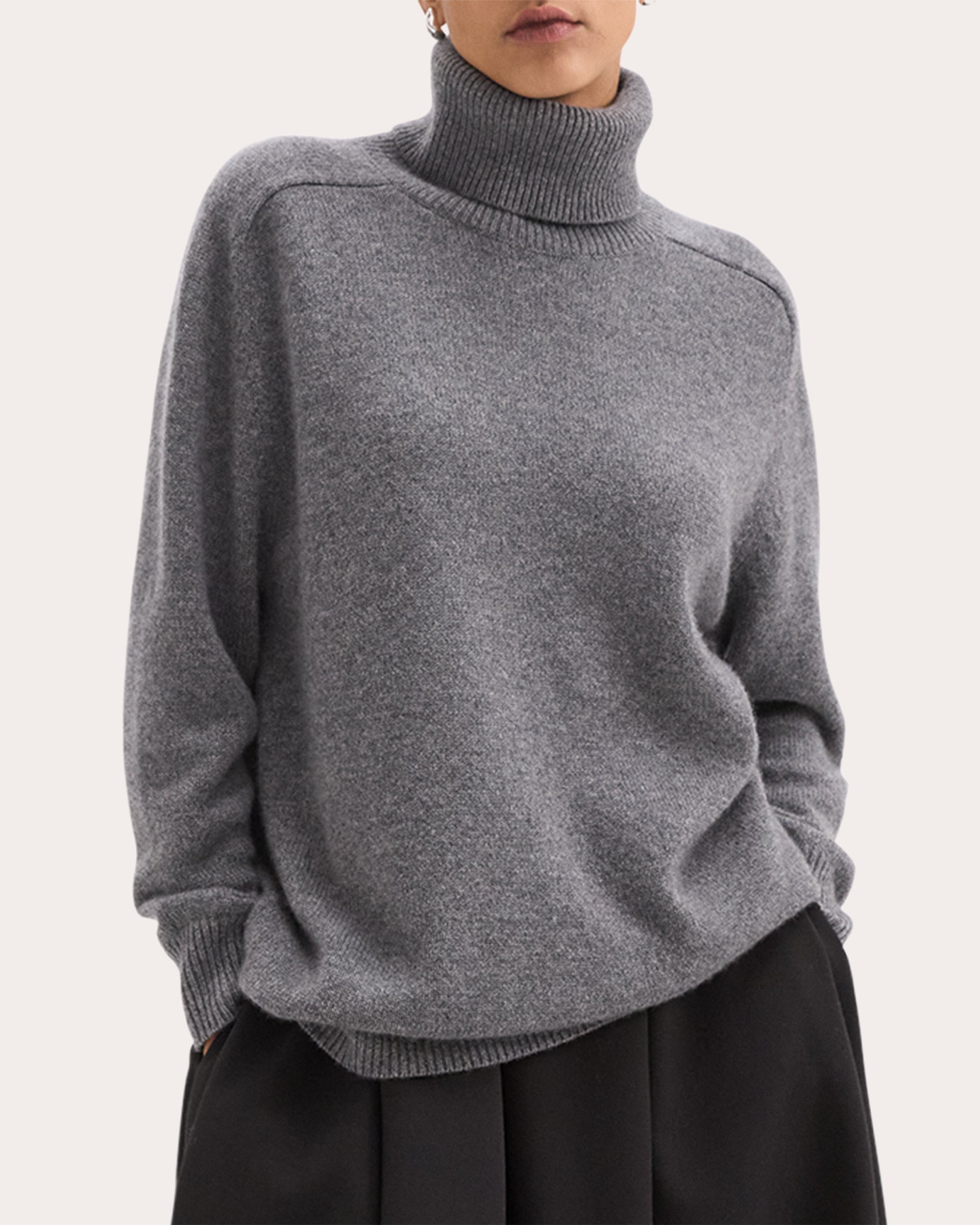 Cashmere Turtleneck Tunic Sweater