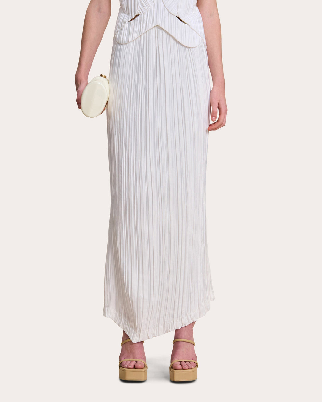 Omid Plissé Maxi Skirt