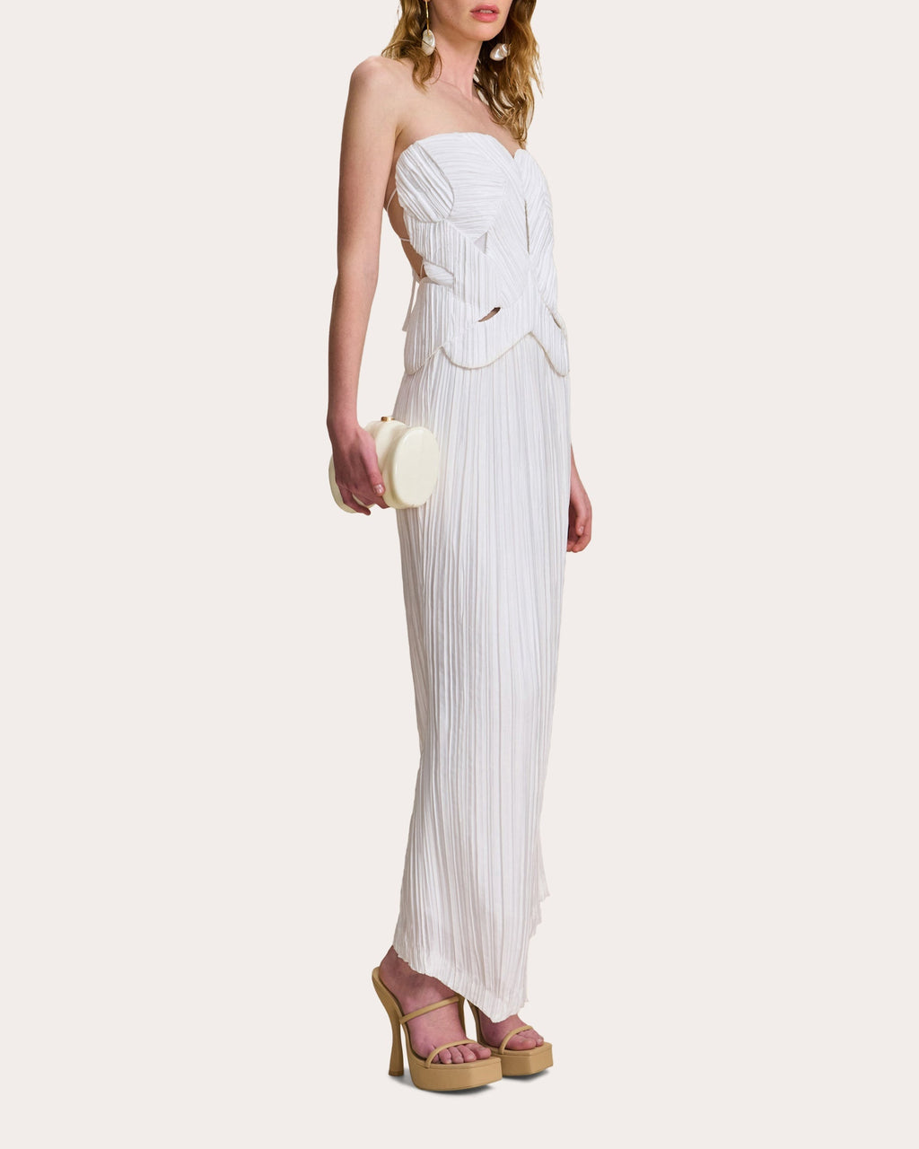 Omid Plissé Maxi Skirt