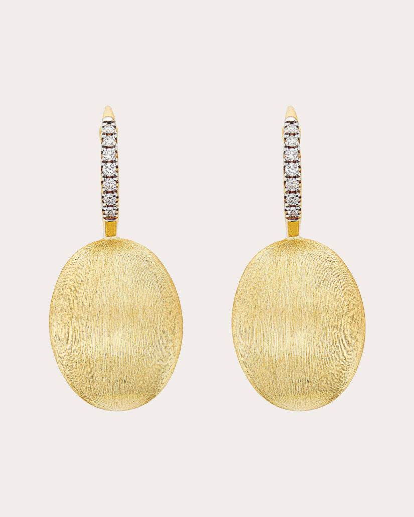 Large Ciliegine 18K Gold Diamond Earrings