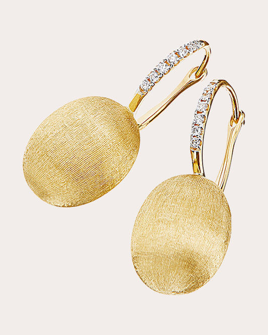 Medium Ciliegine 18K Gold Diamond Earrings