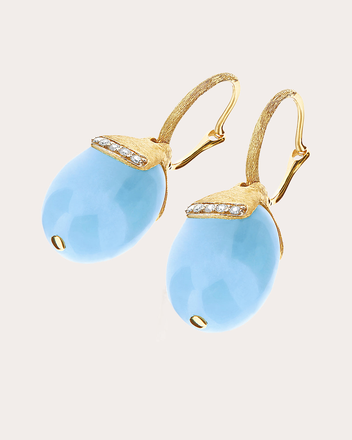 Azure Ciliegine 18K Gold Aquamarine and Diamond Earrings