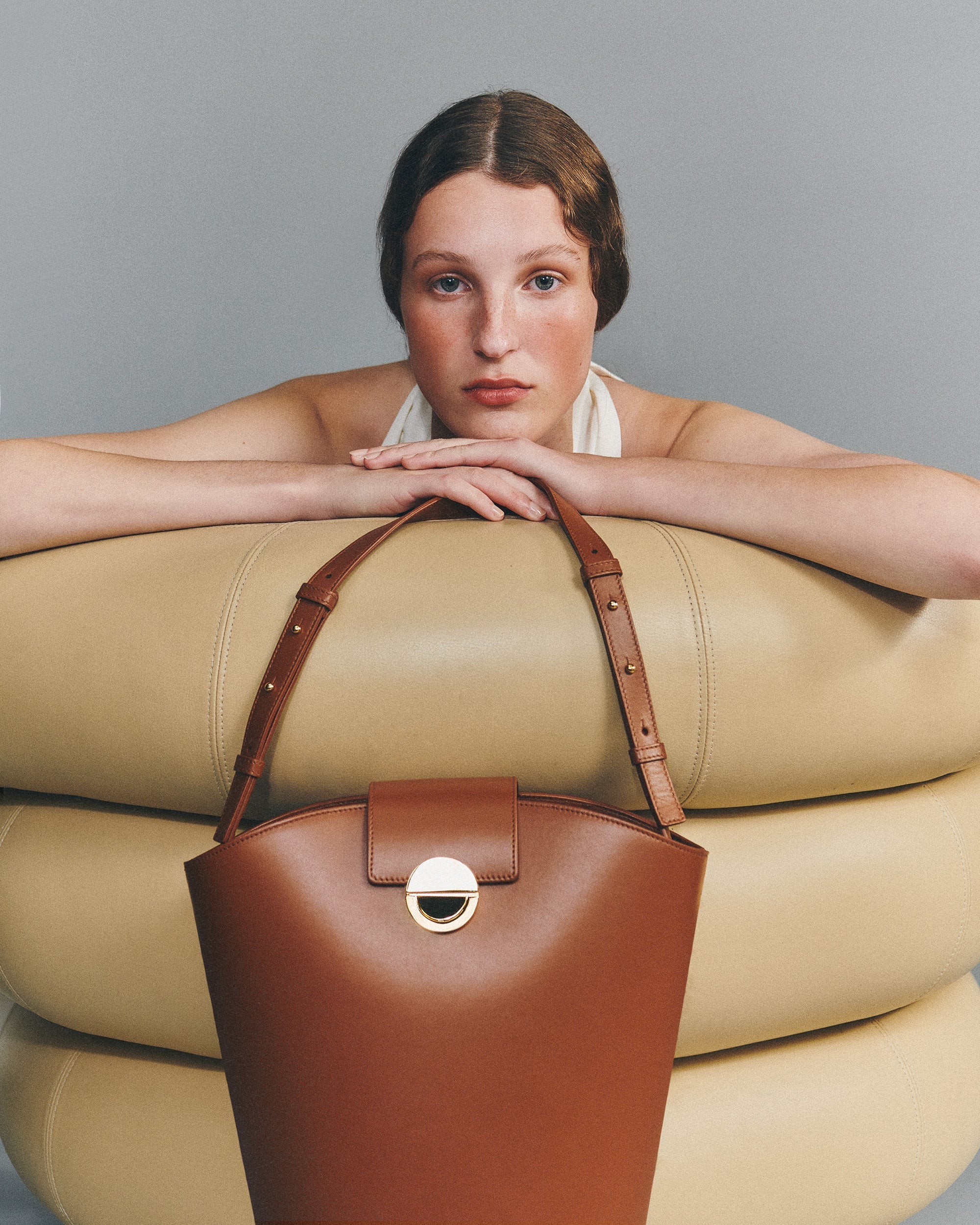 Vivian Leather Bucket Bag