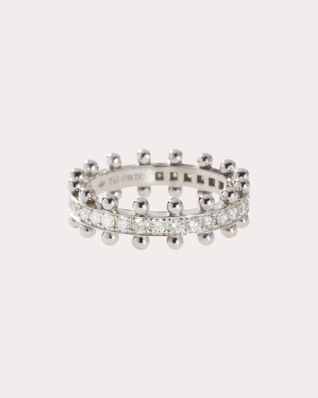 18K Gold Lab-Grown Diamond Beaded Ring
