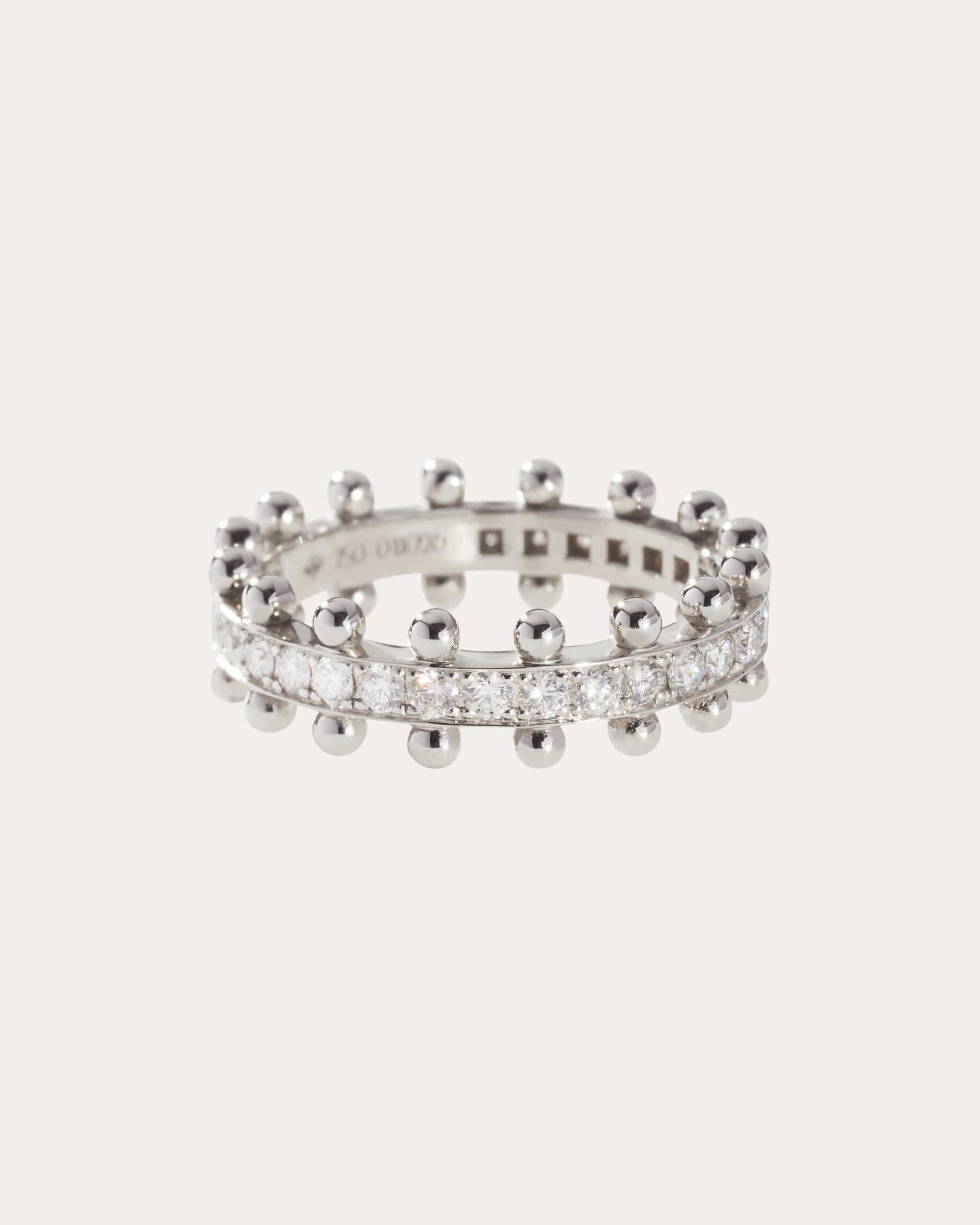 18K Gold Lab-Grown Diamond Beaded Ring