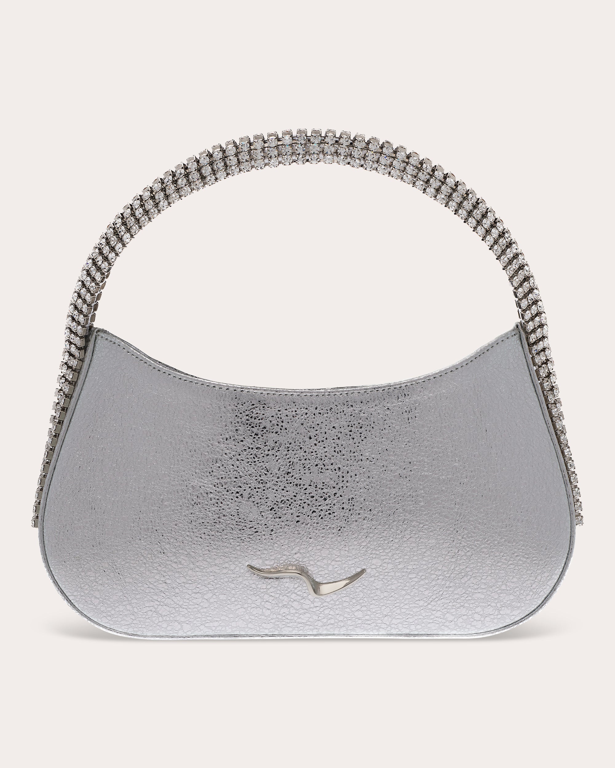 Koda Crystal-Embellished Metallic-Leather Shoulder Bag
