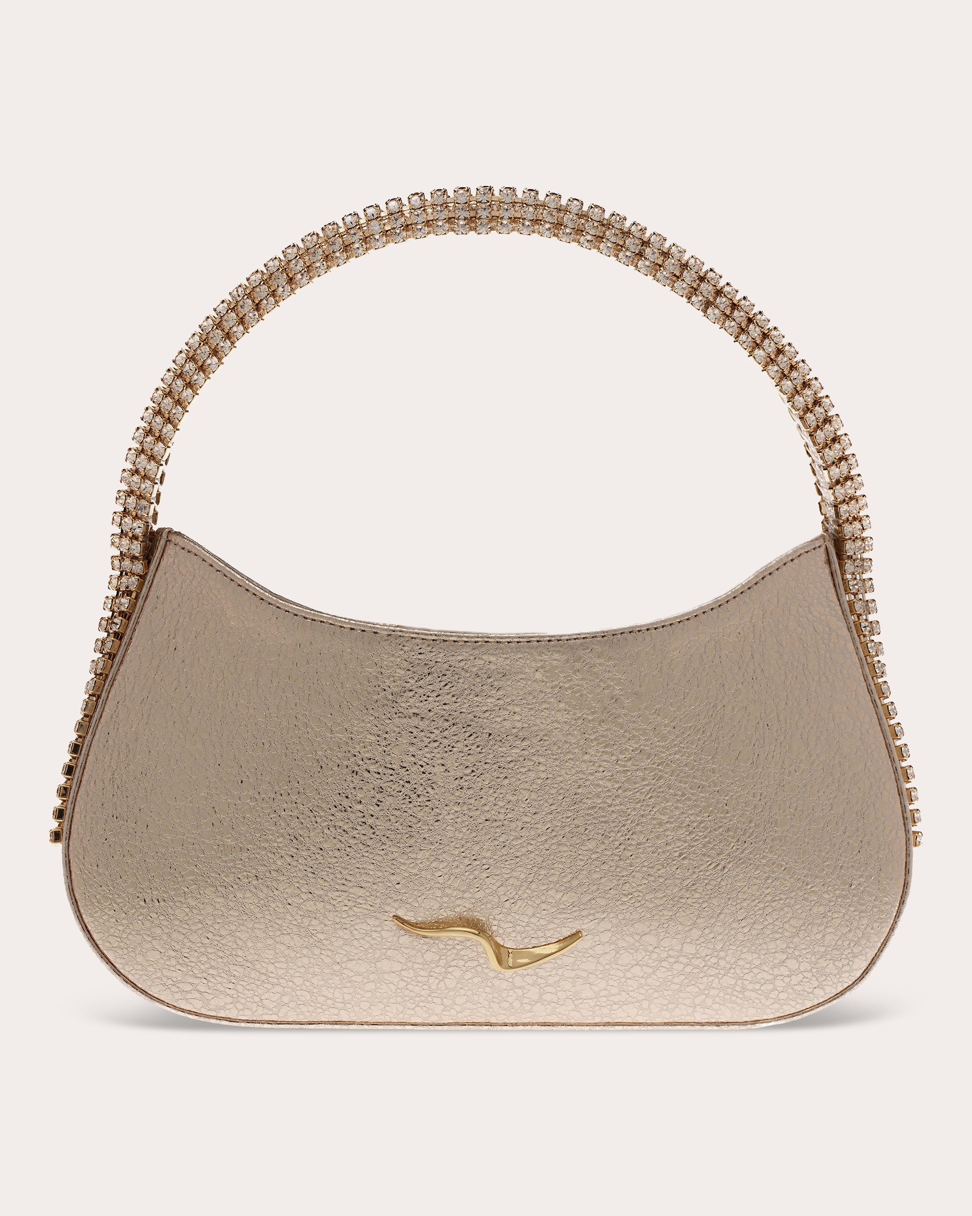 Koda Crystal-Embellished Metallic-Leather Shoulder Bag