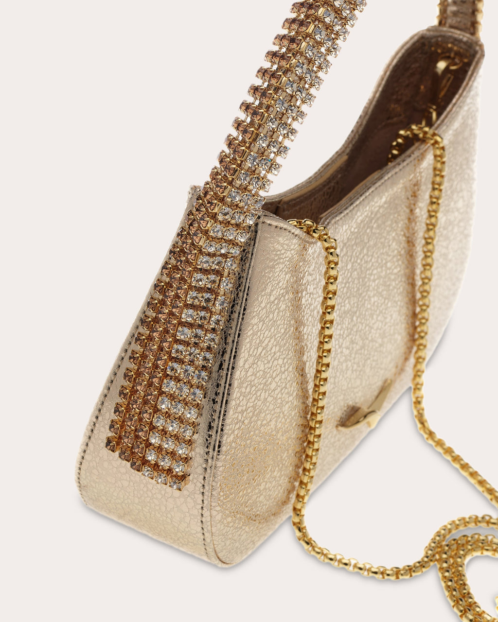 Koda Crystal-Embellished Metallic-Leather Shoulder Bag
