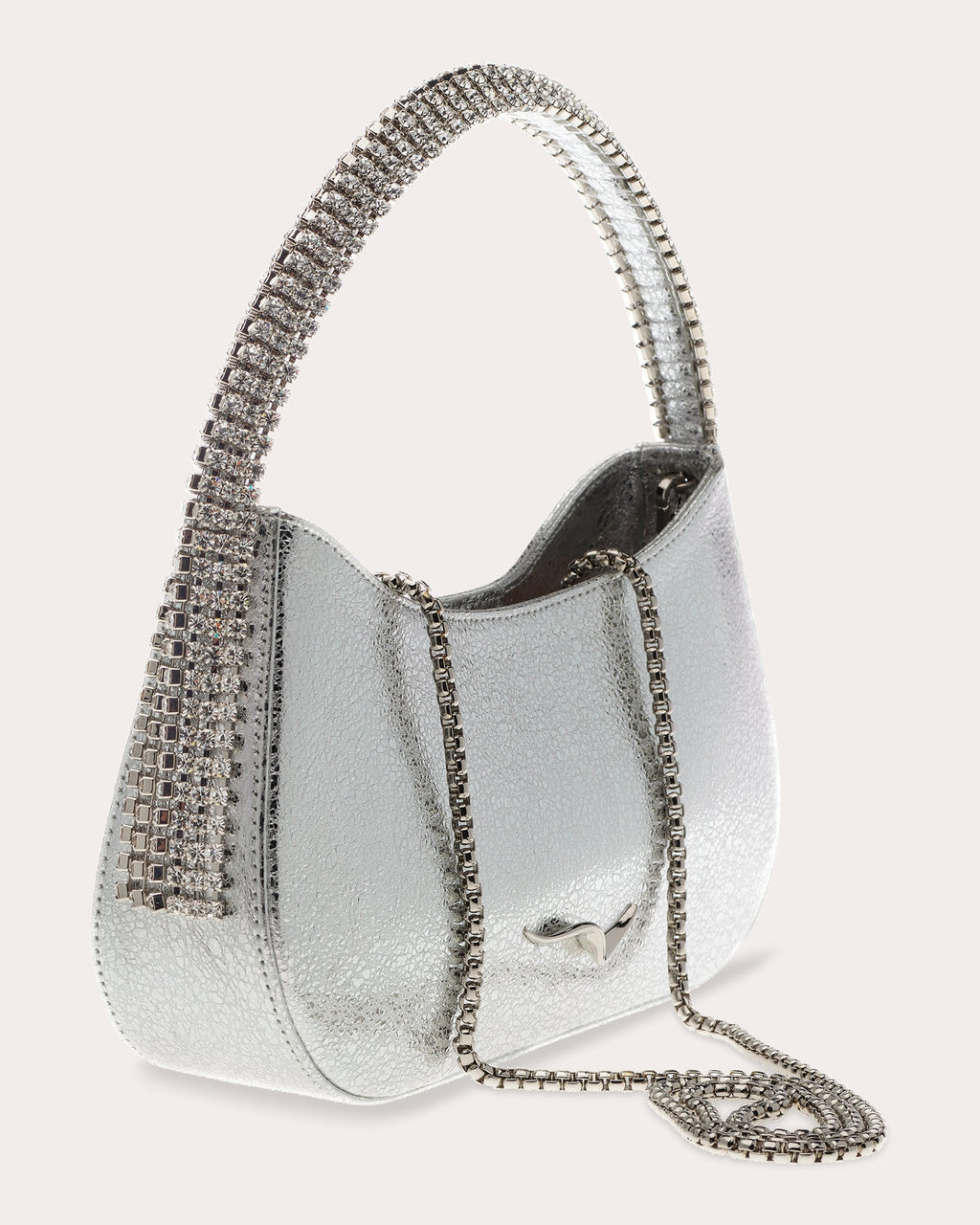 Koda Crystal-Embellished Metallic-Leather Shoulder Bag
