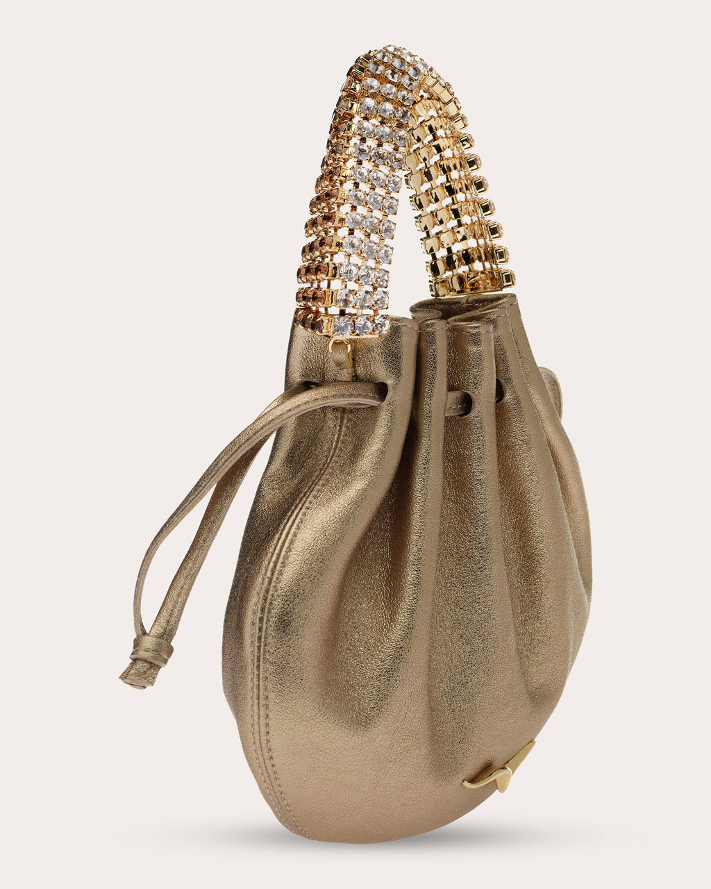 Ayla Crystal-Embellished Metallic-Leather Tote