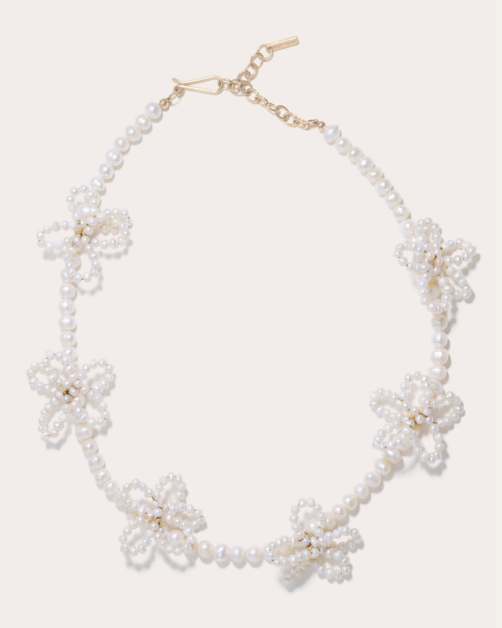 18K Gold-Vermeil and Freshwater Pearl Flower Necklace