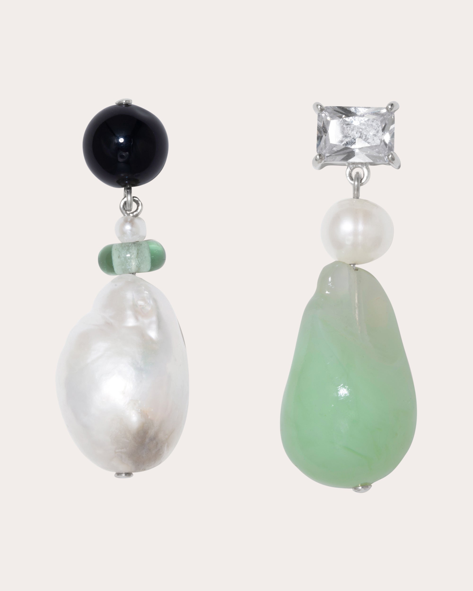 Peat Mismatched Drop Earrings