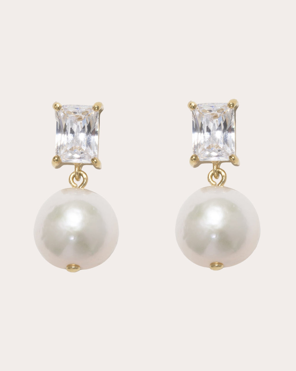 Reboot 18K Gold-Vermeil Freshwater Pearl and Cubic Zirconia Earrings