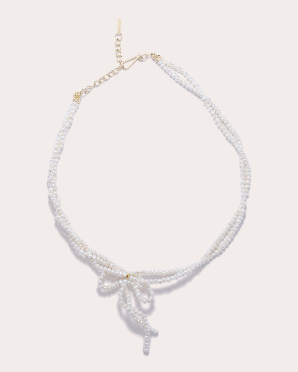 Twisted Bow 18K Gold-Plated Sterling Silver Freshwater Pearl Necklace