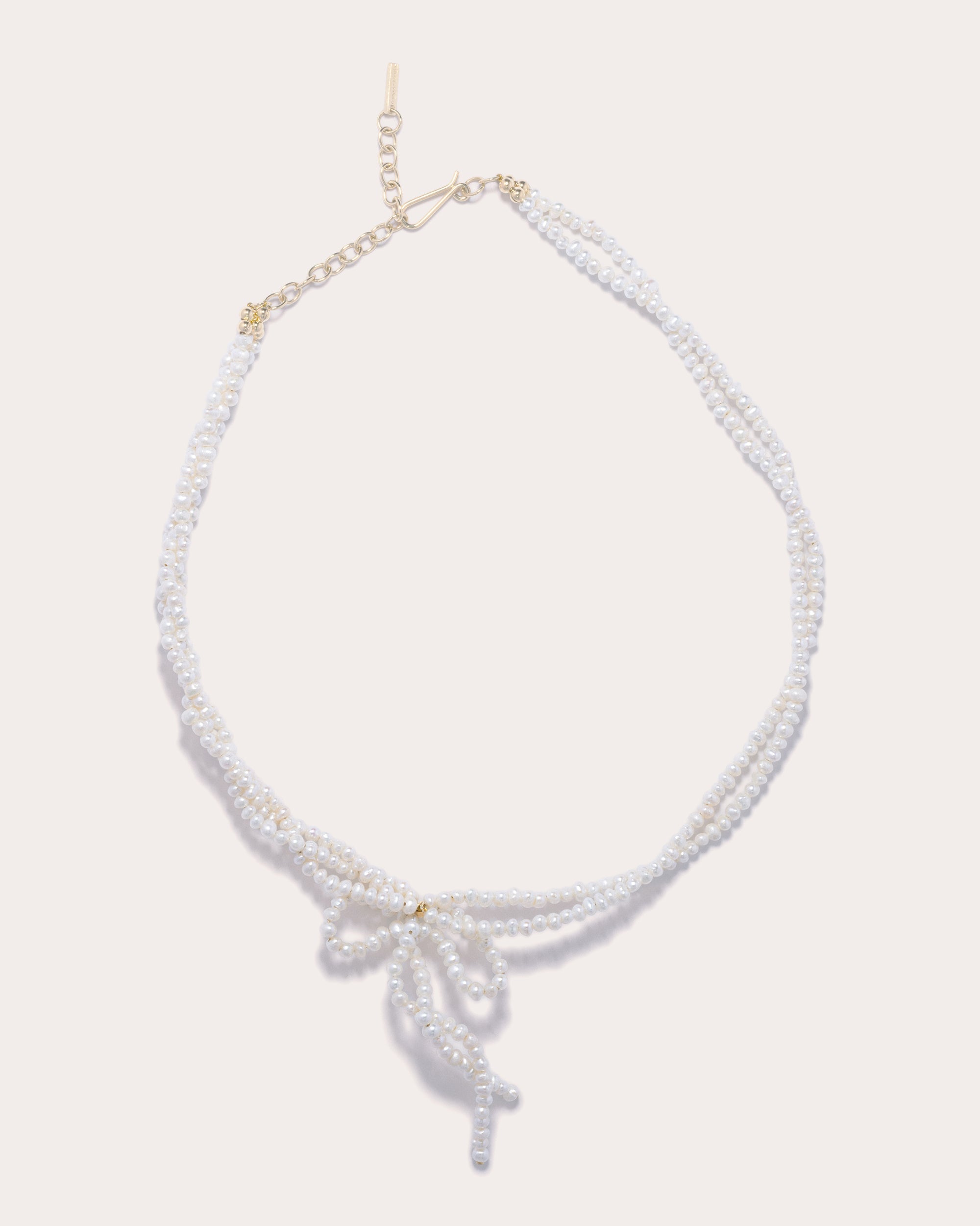 Twisted Bow 18K Gold-Plated Sterling Silver Freshwater Pearl Necklace