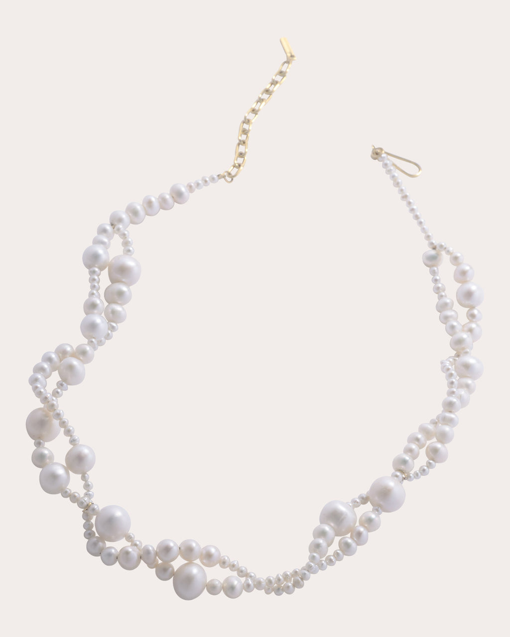Twisted 18K Gold Vermeil Pearl Necklace