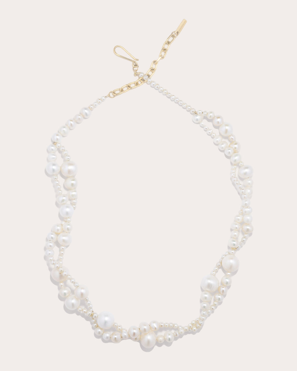 Twisted 18K Gold Vermeil Pearl Necklace