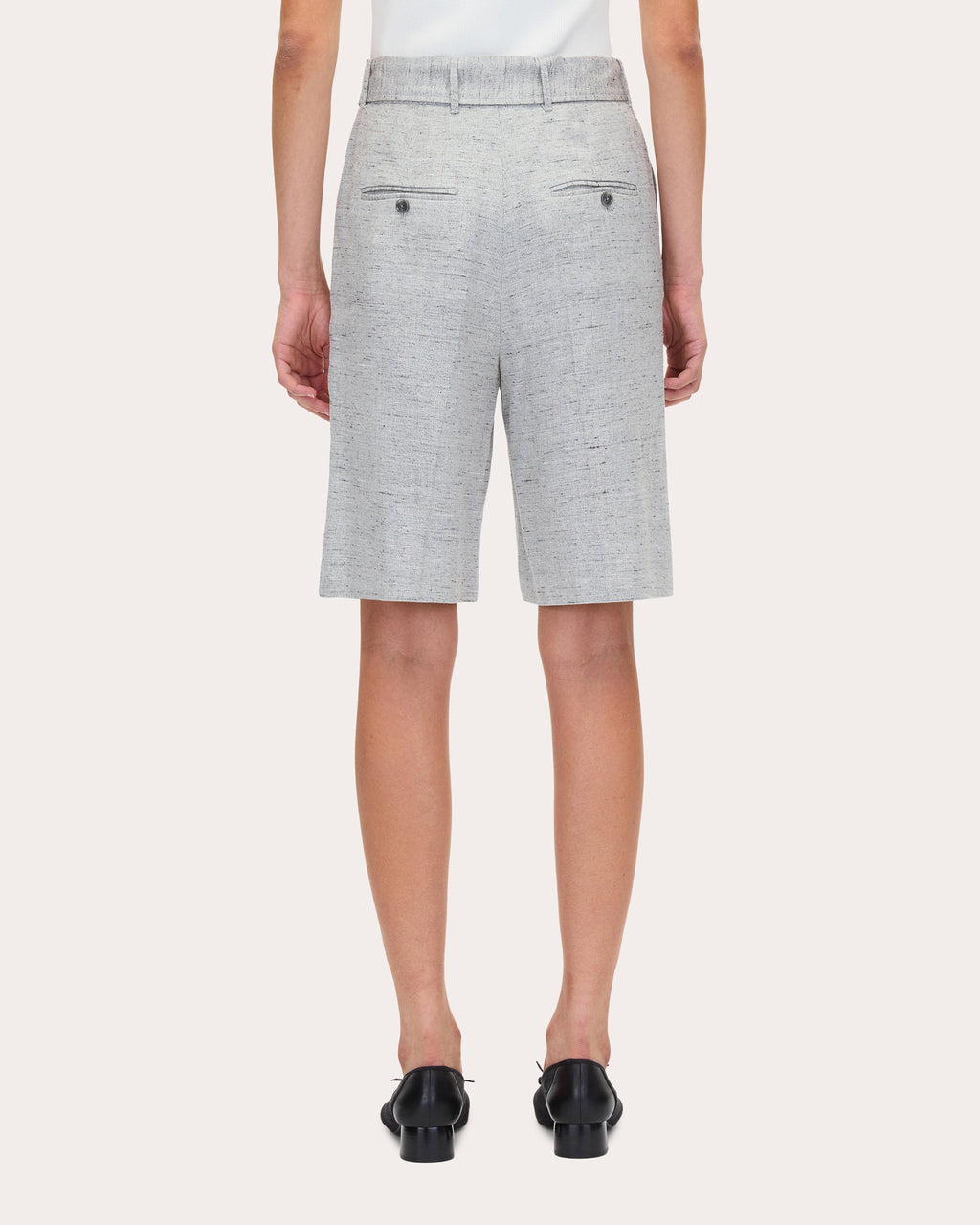 Linen-Blend Melange Shorts
