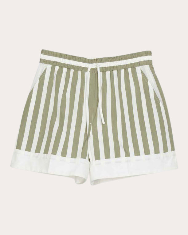 Striped Cotton-Silk Blend Shorts