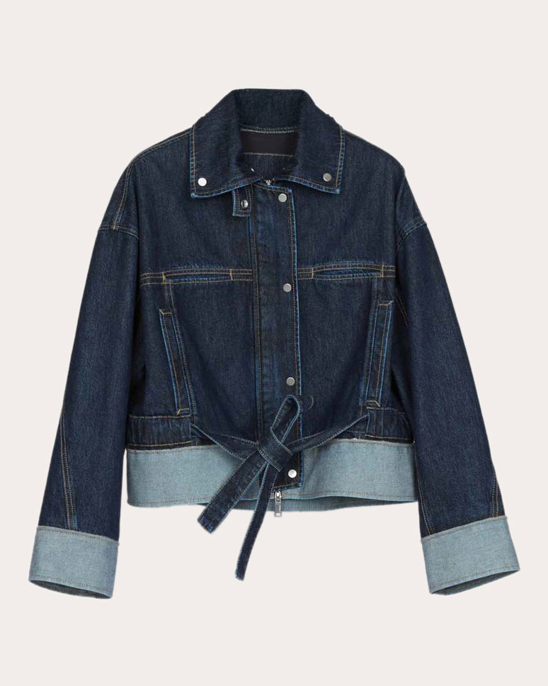 Contrast Trimmed Denim Jacket