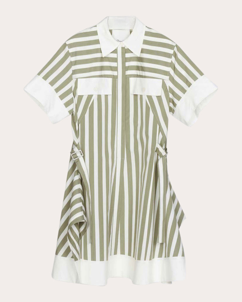 Striped Cotton-Silk Blend Shirt Dress