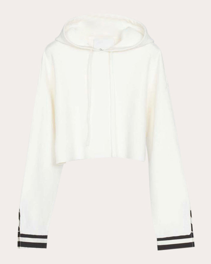 Cropped Cotton-Wool Blend Hooded Sweatshirt