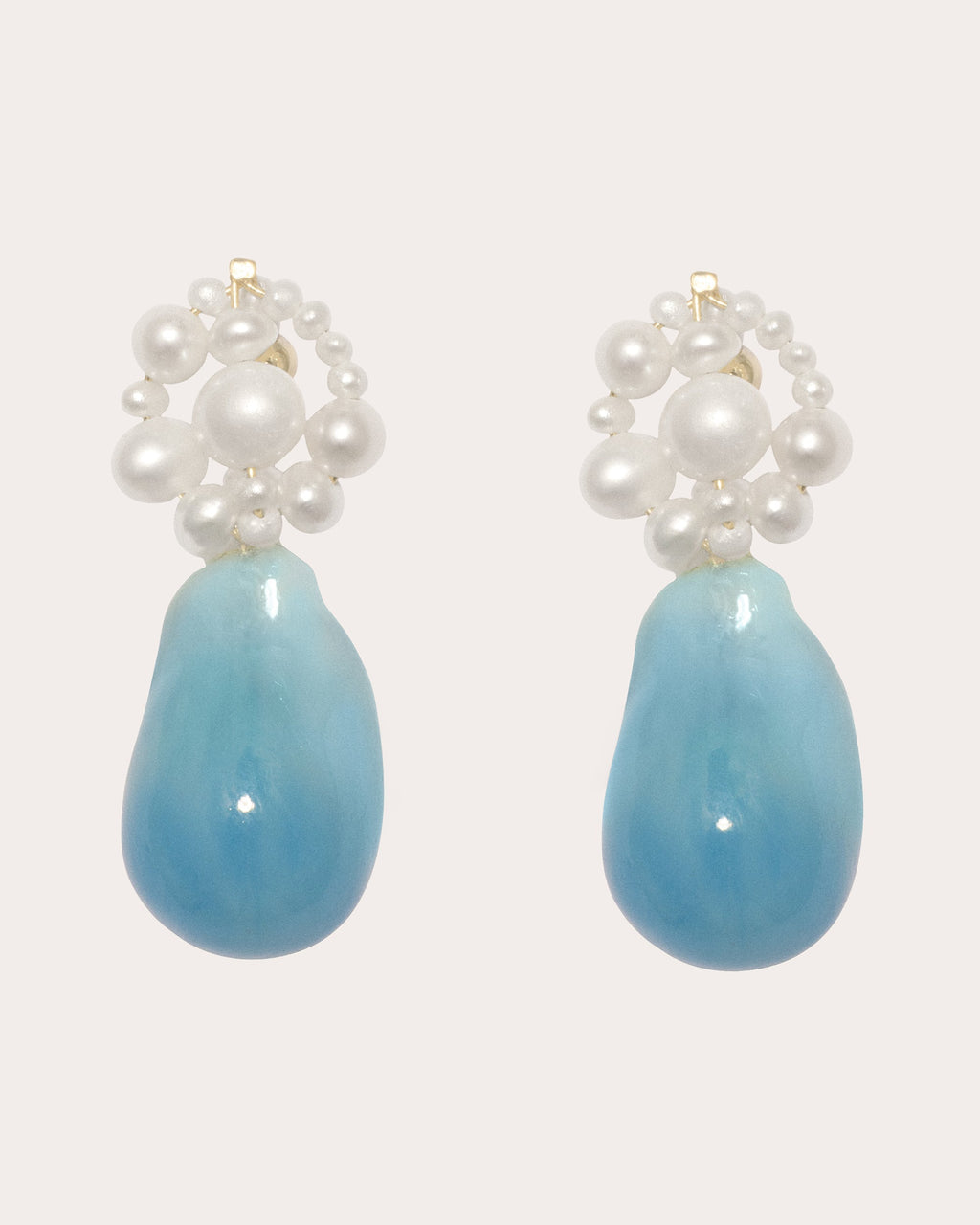 Pearl Tra-la-la II Gold-Vermeil Resin and Freshwater Pearl Earrings