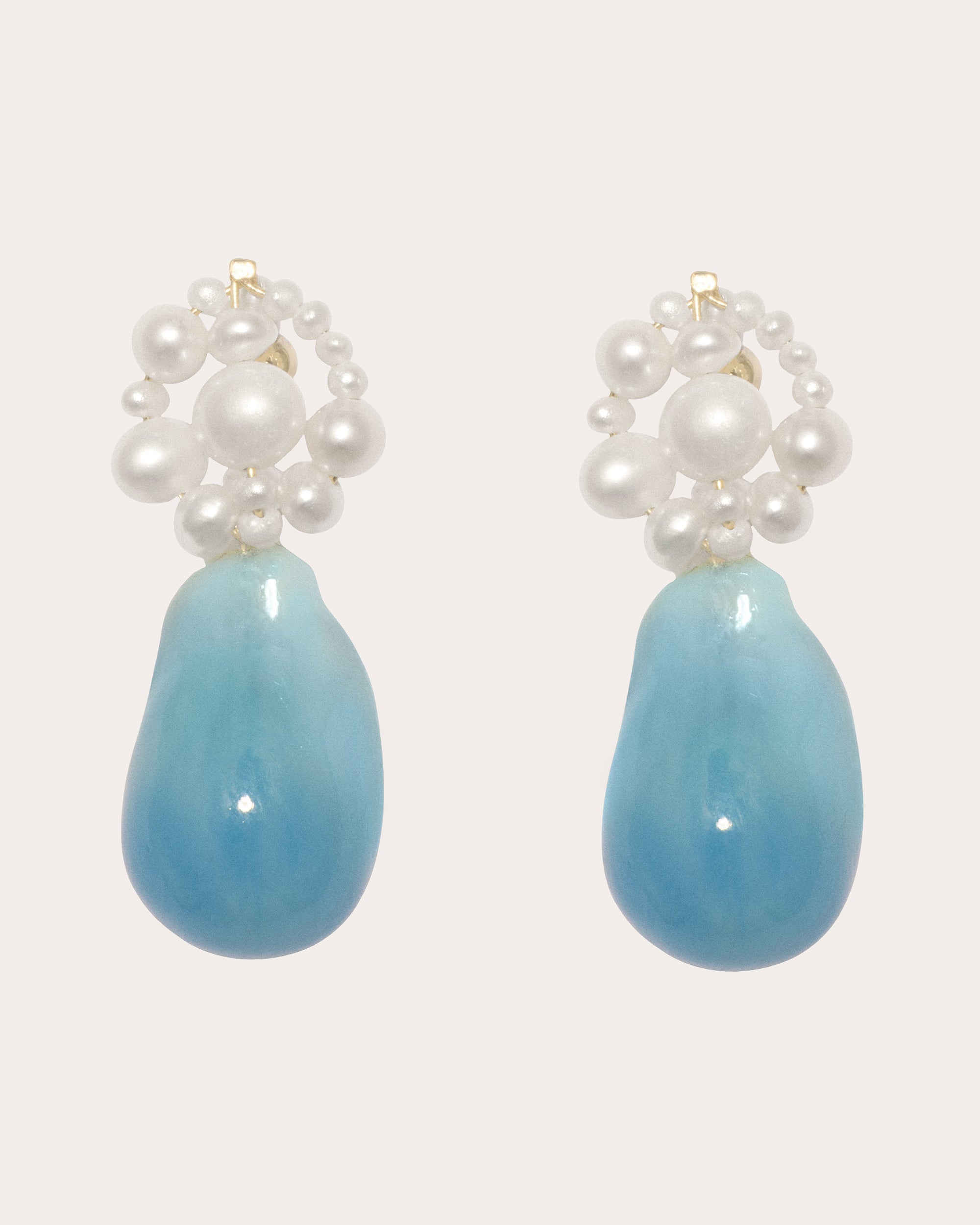 Pearl Tra-la-la II Gold-Vermeil Resin and Freshwater Pearl Earrings