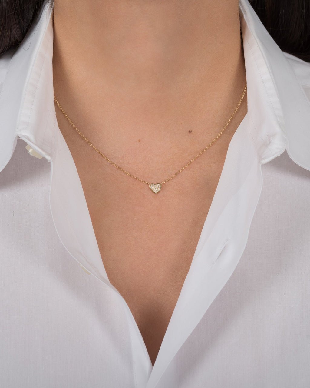 14K Gold Diamond Heart Pendant Necklace