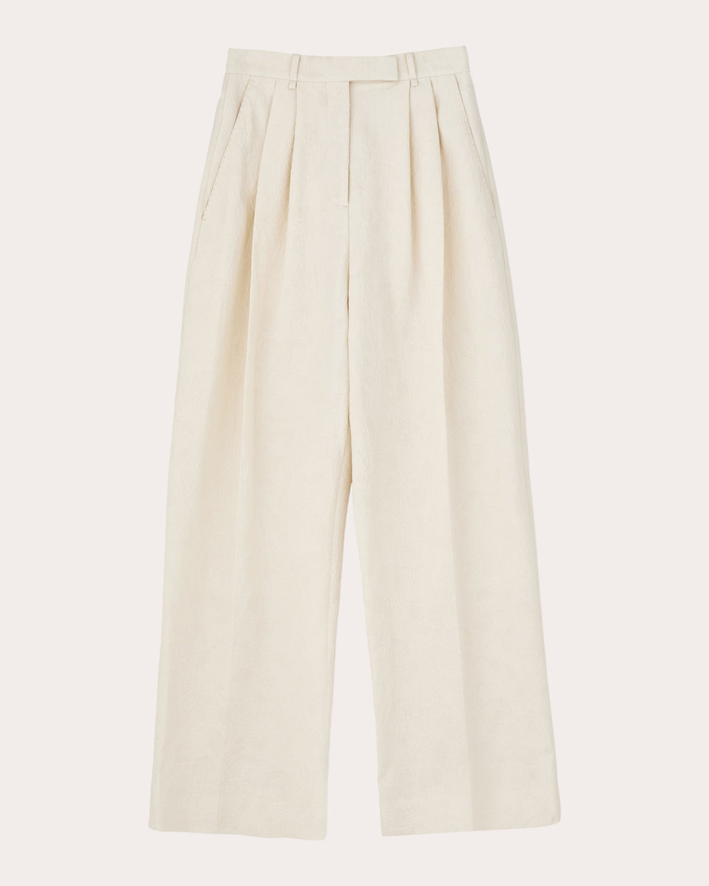 Pemma Atelier Pleated Cotton-Jacquard Pants