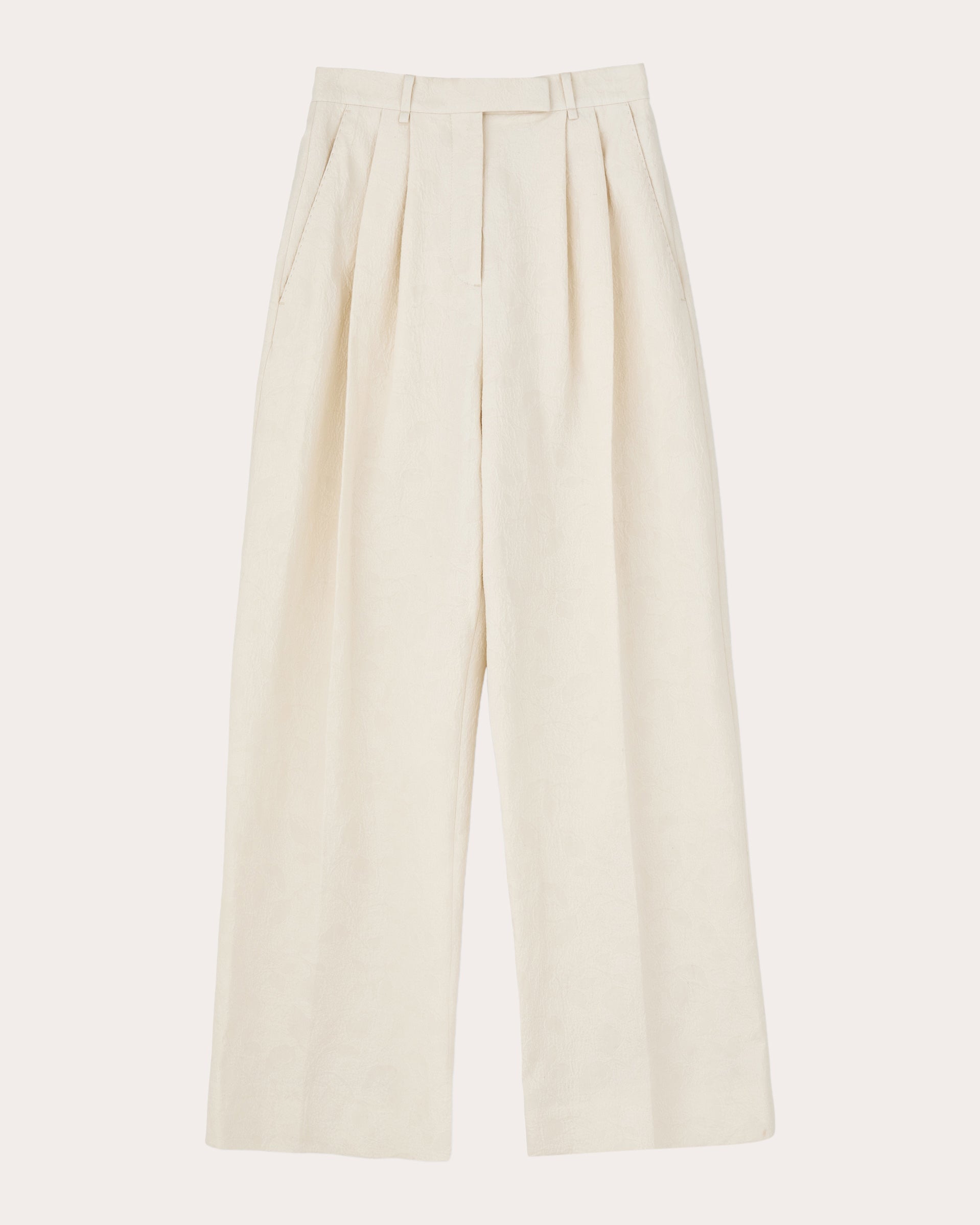 Pemma Atelier Pleated Cotton-Jacquard Pants
