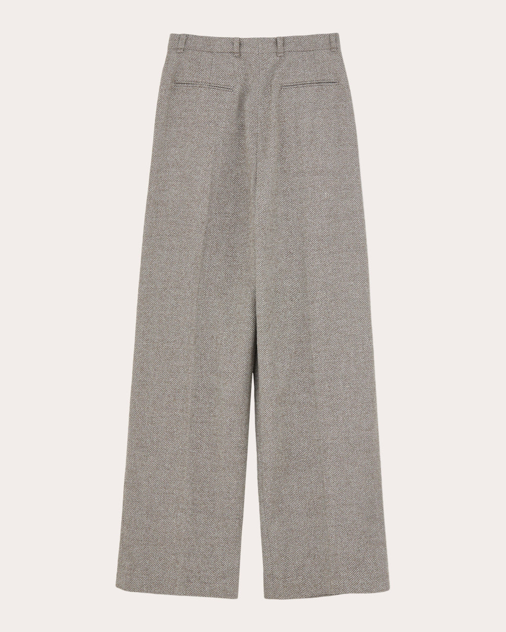 Pemma Pleated Herringbone Wool-Blend Pants