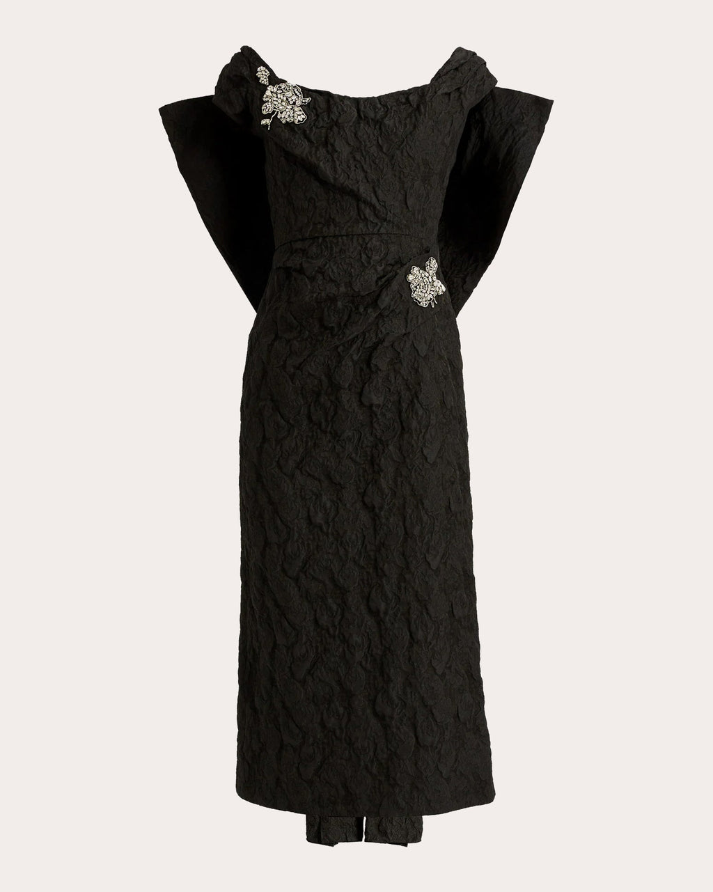 Crystal-Embellished Cloqué Jacquard Midi Dress