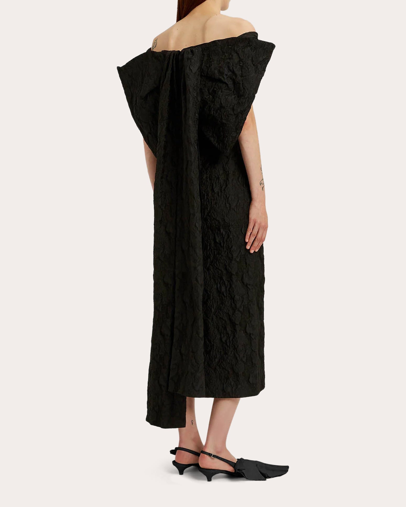Crystal-Embellished Cloqué Jacquard Midi Dress