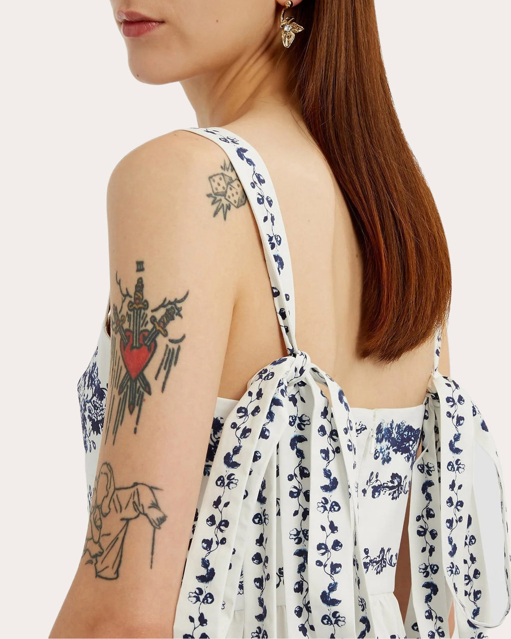 Tiered Floral-Print Cotton-Poplin Midi Dress