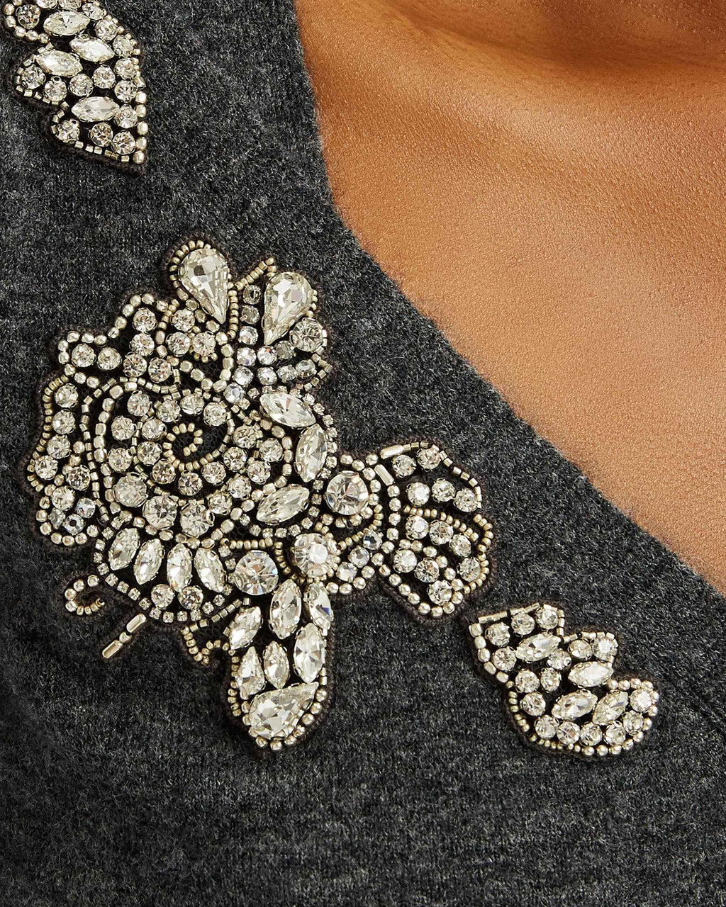 Cropped Crystal-Embellised Wool-Blend Cardigan