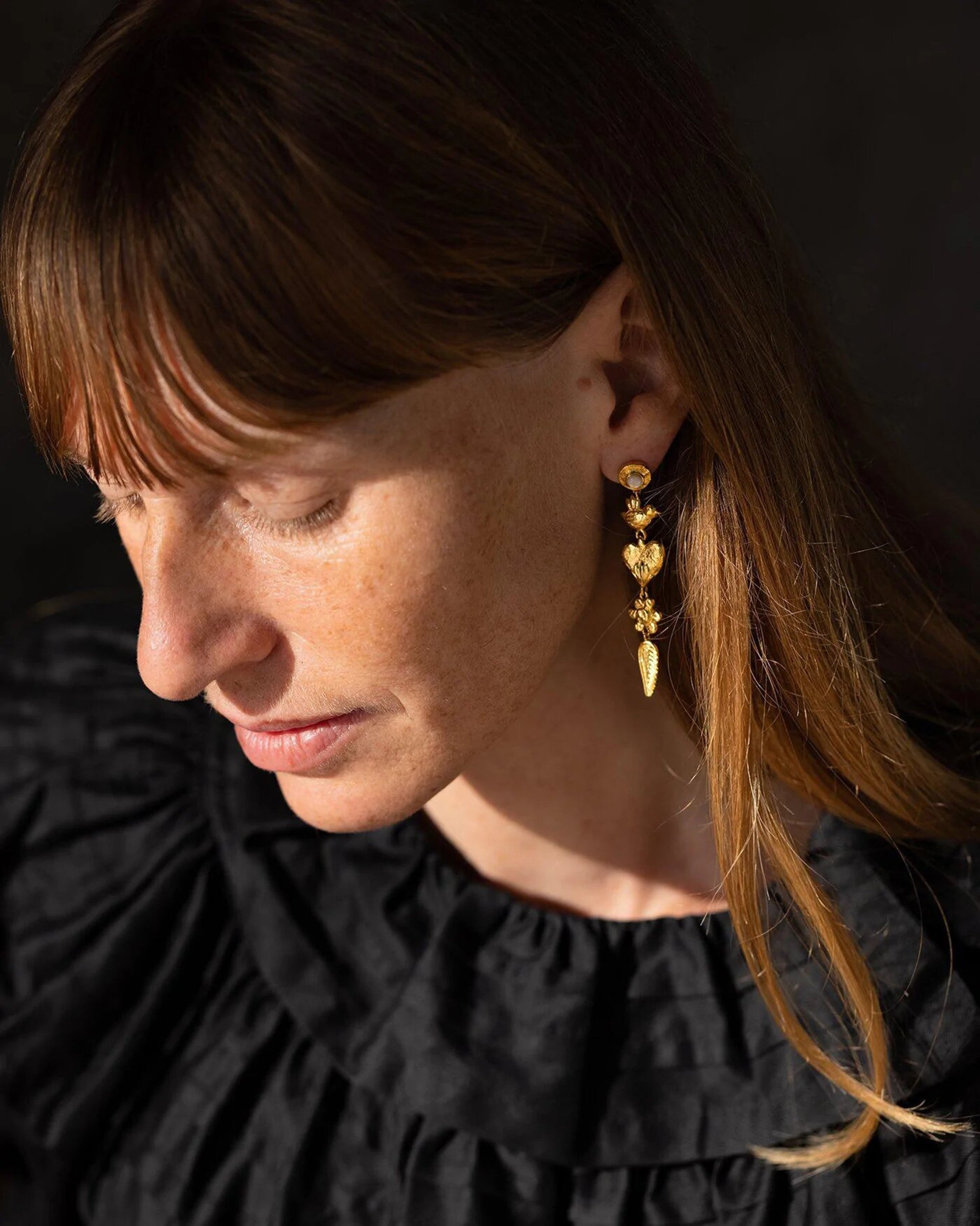 Clara Gold-Tone Glass and Pearl Earrings