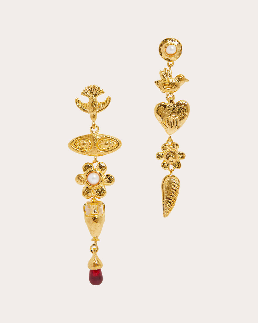 Clara Gold-Tone Glass and Pearl Earrings
