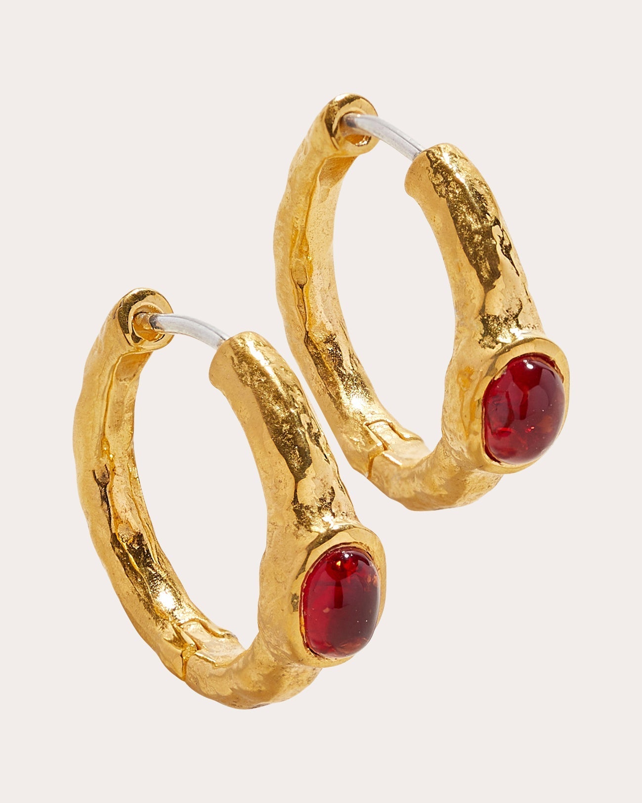 Vivianna Gold-Tone and Glass Hoop Earrings