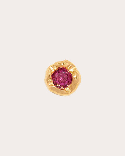 Petite Molten 14K Gold Ruby Single Earring