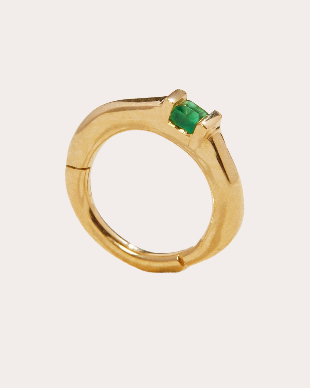 Emerald Floating Stone Huggie