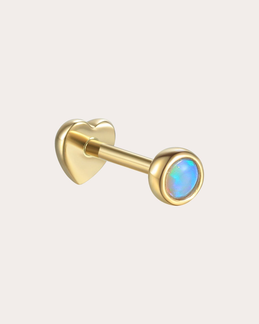 Petite 14K Gold Synthetic Opal Single Earring