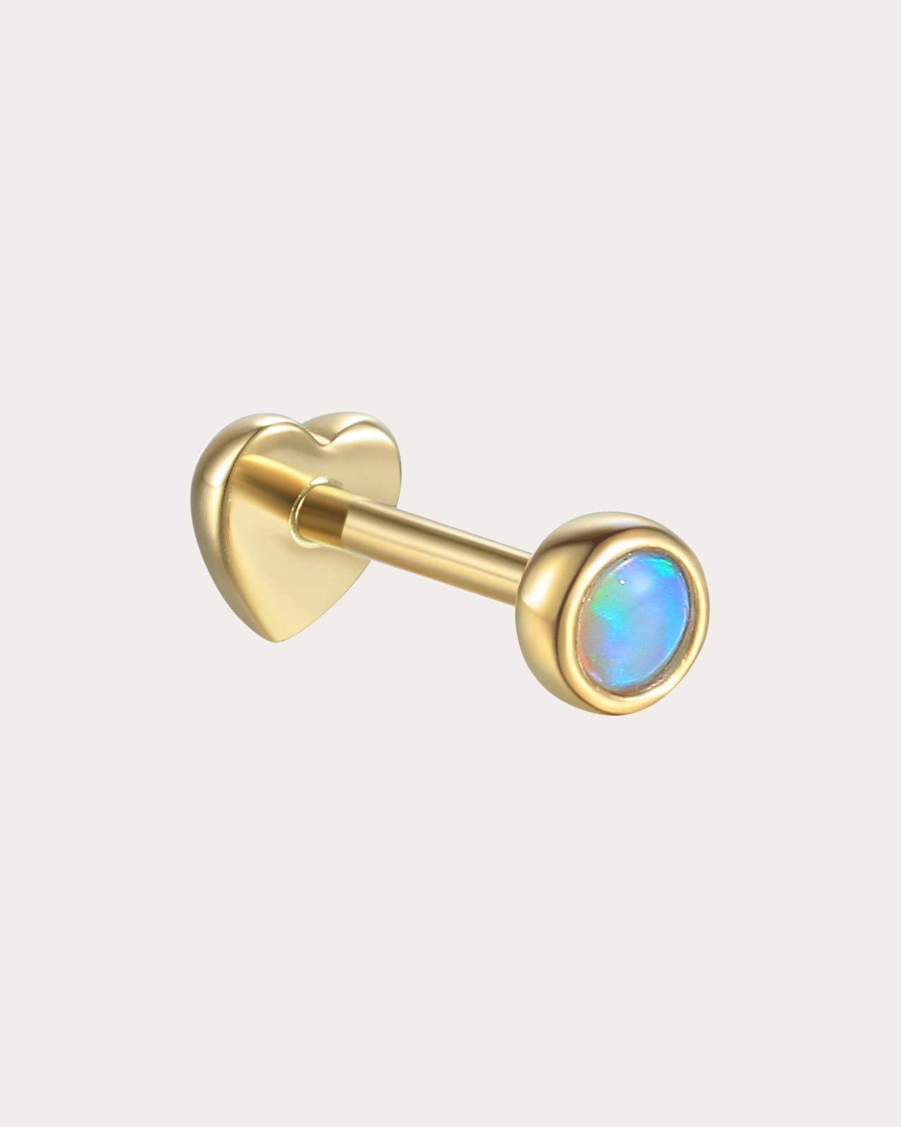 Petite 14K Gold Synthetic Opal Single Earring