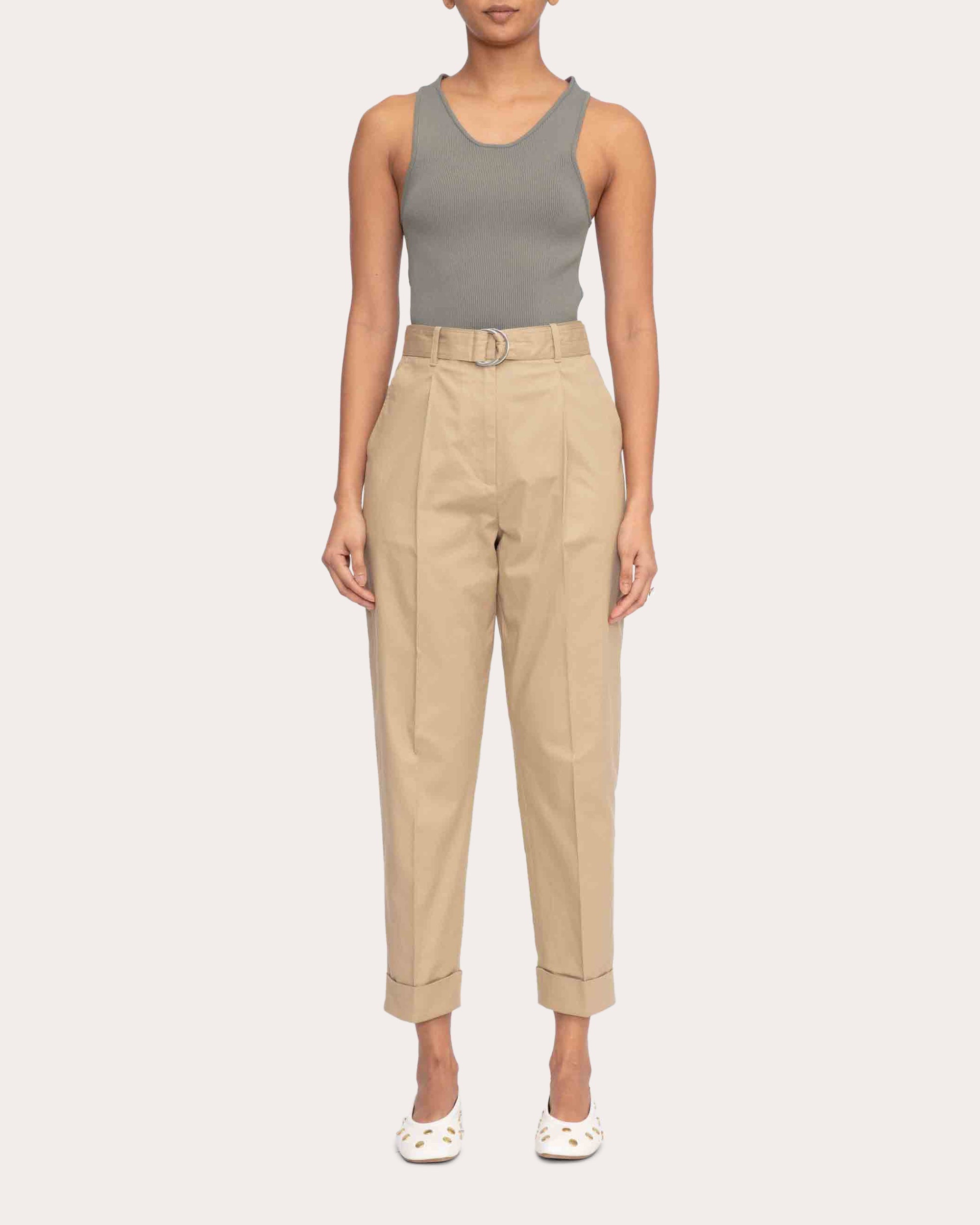 Pleated Cotton-Canvas Pants